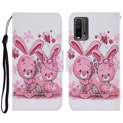 Coloured Drawing Pattern Horizontal Flip PU Leather Case with Holder & Card Slots & Wallet & Lanyard, For Xiaomi Redmi 9T