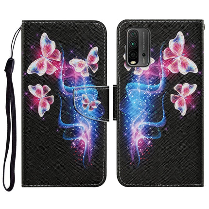 Coloured Drawing Pattern Horizontal Flip PU Leather Case with Holder & Card Slots & Wallet & Lanyard, For Xiaomi Redmi 9T