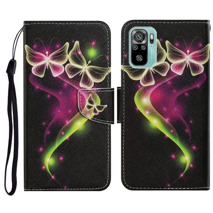 Coloured Drawing Pattern Horizontal Flip PU Leather Case with Holder & Card Slots & Wallet & Lanyard, For Xiaomi Redmi Note 10 4G