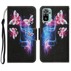 For Xiaomi Redmi Note 10 4G / Three Fluorescent Butterflies