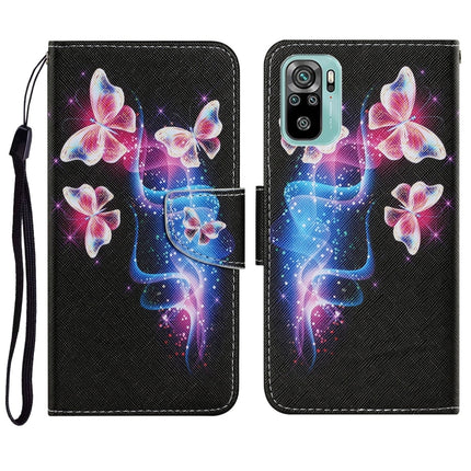 Coloured Drawing Pattern Horizontal Flip PU Leather Case with Holder & Card Slots & Wallet & Lanyard, For Xiaomi Redmi Note 10 4G