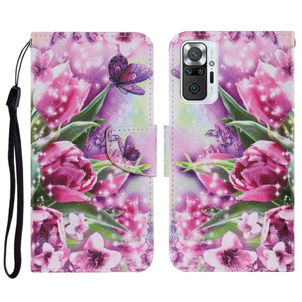 Coloured Drawing Pattern Horizontal Flip PU Leather Case with Holder & Card Slots & Wallet & Lanyard, For Xiaomi Redmi Note 10 Pro