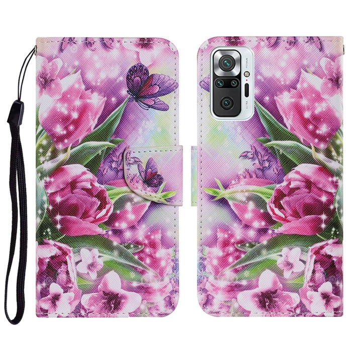 Coloured Drawing Pattern Horizontal Flip PU Leather Case with Holder & Card Slots & Wallet & Lanyard, For Xiaomi Redmi Note 10 Pro