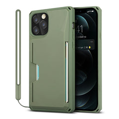 Stoßfestes TPU + PC-Hartschalenetui mit Kartensteckplatzhalterfunktion, für iPhone 12 mini, für iPhone 12 / 12 Pro, für iPhone 12 Pro Max, für iPhone 11, für iPhone 11 Pro, für iPhone 11 Pro Max