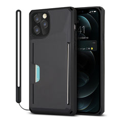 Stoßfestes TPU + PC-Hartschalenetui mit Kartensteckplatzhalterfunktion, für iPhone 12 mini, für iPhone 12 / 12 Pro, für iPhone 12 Pro Max, für iPhone 11, für iPhone 11 Pro, für iPhone 11 Pro Max