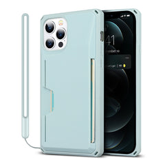 Stoßfestes TPU + PC-Hartschalenetui mit Kartensteckplatzhalterfunktion, für iPhone 12 mini, für iPhone 12 / 12 Pro, für iPhone 12 Pro Max, für iPhone 11, für iPhone 11 Pro, für iPhone 11 Pro Max