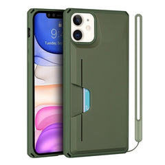 Stoßfestes TPU + PC-Hartschalenetui mit Kartensteckplatzhalterfunktion, für iPhone 12 mini, für iPhone 12 / 12 Pro, für iPhone 12 Pro Max, für iPhone 11, für iPhone 11 Pro, für iPhone 11 Pro Max