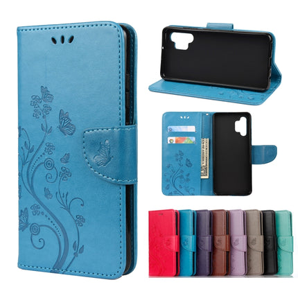 Butterfly Flower Pattern Horizontal Flip Leather Case with Holder & Card Slots & Wallet, For Samsung Galaxy A02s (EU Version), For Samsung Galaxy A12 5G, For Samsung Galaxy A32 4G