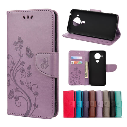 Butterfly Flower Pattern Horizontal Flip Leather Case with Holder & Card Slots & Wallet, For Motorola Moto G30, For Nokia 5.4, For Xiaomi Redmi Note 10 Pro
