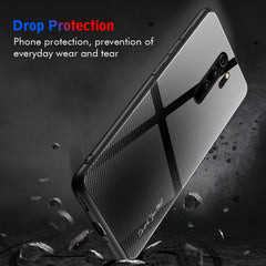 Carbon Fiber Texture Gradient Color Glass Case, For Xiaomi Redmi Note 8 Pro, For Xiaomi Redmi Note 8, For iPhone 11 Pro, For iPhone 11 Pro Max, For iPhone 11