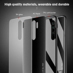 Carbon Fiber Texture Gradient Color Glass Case, For Xiaomi Redmi Note 8 Pro, For Xiaomi Redmi Note 8, For iPhone 11 Pro, For iPhone 11 Pro Max, For iPhone 11