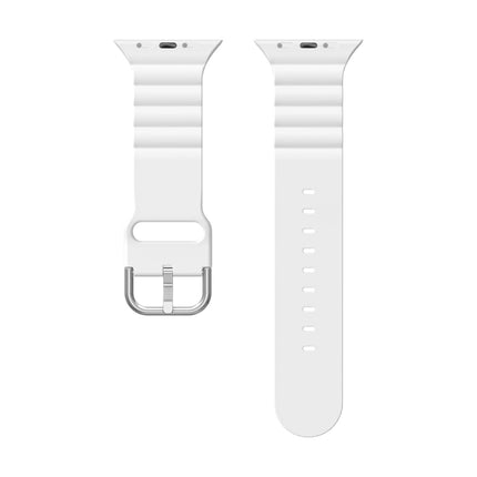 Business B Style Silicone Watch Strap, For Apple Watch Series 7 45mm / 6 & SE & 5 & 4 44mm / 3 & 2 & 1 42mm, For Apple Watch Series 7 41mm / 6 & SE & 5 & 4 40mm / 3 & 2 & 1 38mm                                                                           ...