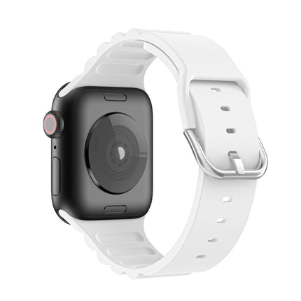 Business B Style Silicone Watch Strap, For Apple Watch Series 7 45mm / 6 & SE & 5 & 4 44mm / 3 & 2 & 1 42mm, For Apple Watch Series 7 41mm / 6 & SE & 5 & 4 40mm / 3 & 2 & 1 38mm                                                                           ...