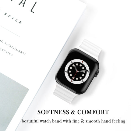 Business B Style Silicone Watch Strap, For Apple Watch Series 7 45mm / 6 & SE & 5 & 4 44mm / 3 & 2 & 1 42mm, For Apple Watch Series 7 41mm / 6 & SE & 5 & 4 40mm / 3 & 2 & 1 38mm                                                                           ...