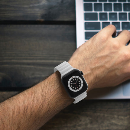 Business B Style Silicone Watch Strap, For Apple Watch Series 7 45mm / 6 & SE & 5 & 4 44mm / 3 & 2 & 1 42mm, For Apple Watch Series 7 41mm / 6 & SE & 5 & 4 40mm / 3 & 2 & 1 38mm                                                                           ...