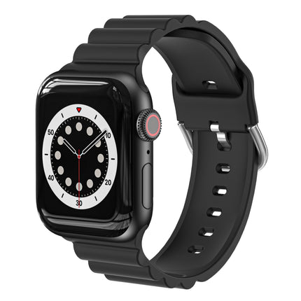 Business B Style Silicone Watch Strap, For Apple Watch Series 7 45mm / 6 & SE & 5 & 4 44mm / 3 & 2 & 1 42mm, For Apple Watch Series 7 41mm / 6 & SE & 5 & 4 40mm / 3 & 2 & 1 38mm                                                                           ...