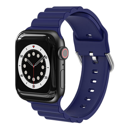 Business B Style Silicone Watch Strap, For Apple Watch Series 7 45mm / 6 & SE & 5 & 4 44mm / 3 & 2 & 1 42mm, For Apple Watch Series 7 41mm / 6 & SE & 5 & 4 40mm / 3 & 2 & 1 38mm                                                                           ...