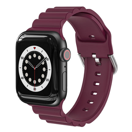 Business B Style Silicone Watch Strap, For Apple Watch Series 7 45mm / 6 & SE & 5 & 4 44mm / 3 & 2 & 1 42mm, For Apple Watch Series 7 41mm / 6 & SE & 5 & 4 40mm / 3 & 2 & 1 38mm                                                                           ...