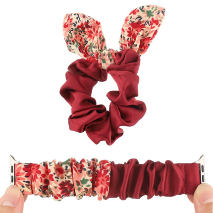Butterfly Pattern Hair Ring Cloth Watch Strap, For Apple Watch Ultra 49mm / Series 8&7 45mm / SE 2&6&SE&5&4 44mm / 3&2&1 42mm