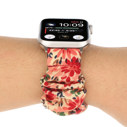 Butterfly Pattern Hair Ring Cloth Watch Strap, For Apple Watch Ultra 49mm / Series 8&7 45mm / SE 2&6&SE&5&4 44mm / 3&2&1 42mm