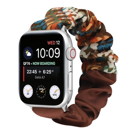 Butterfly Pattern Hair Ring Cloth Watch Strap, For Apple Watch Ultra 49mm / Series 8&7 45mm / SE 2&6&SE&5&4 44mm / 3&2&1 42mm