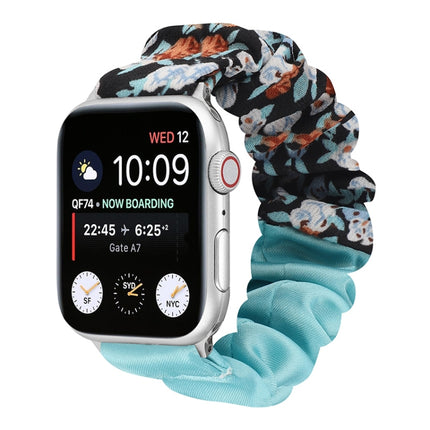 Butterfly Pattern Hair Ring Cloth Watch Strap, For Apple Watch Ultra 49mm / Series 8&7 45mm / SE 2&6&SE&5&4 44mm / 3&2&1 42mm