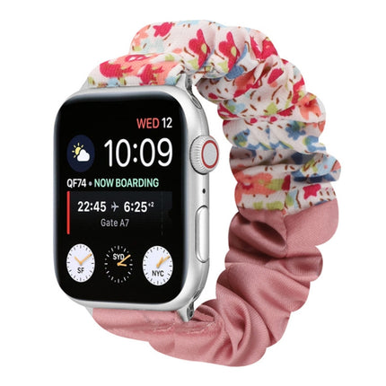 Butterfly Pattern Hair Ring Cloth Watch Strap, For Apple Watch Ultra 49mm / Series 8&7 45mm / SE 2&6&SE&5&4 44mm / 3&2&1 42mm