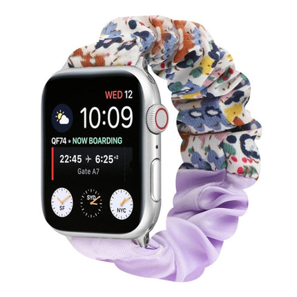 Butterfly Pattern Hair Ring Cloth Watch Strap, For Apple Watch Ultra 49mm / Series 8&7 45mm / SE 2&6&SE&5&4 44mm / 3&2&1 42mm