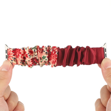 Butterfly Pattern Hair Ring Cloth Watch Strap, For Apple Watch Series 8&7 41mm / SE 2&6&SE&5&4 40mm / 3&2&1 38mm, For Apple Watch Series 7 41mm / 6 & SE & 5 & 4 40mm / 3 & 2 & 1 38mm, For Apple Watch pSeries 7 41mm / 6 & SE & 5 & 4 40mm / 3 & 2 & 1 38m...