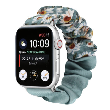 Butterfly Pattern Hair Ring Cloth Watch Strap, For Apple Watch Series 8&7 41mm / SE 2&6&SE&5&4 40mm / 3&2&1 38mm, For Apple Watch Series 7 41mm / 6 & SE & 5 & 4 40mm / 3 & 2 & 1 38mm, For Apple Watch pSeries 7 41mm / 6 & SE & 5 & 4 40mm / 3 & 2 & 1 38m...