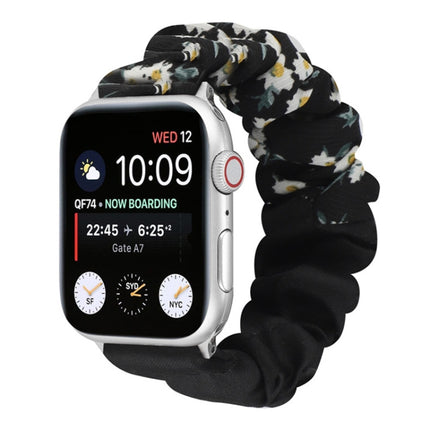 Butterfly Pattern Hair Ring Cloth Watch Strap, For Apple Watch Series 8&7 41mm / SE 2&6&SE&5&4 40mm / 3&2&1 38mm, For Apple Watch Series 7 41mm / 6 & SE & 5 & 4 40mm / 3 & 2 & 1 38mm, For Apple Watch pSeries 7 41mm / 6 & SE & 5 & 4 40mm / 3 & 2 & 1 38m...