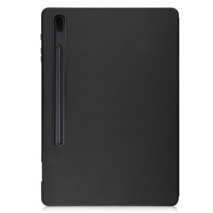 Pure Color Horizontal Flip TPU + PU Leather Case with Three-folding Holder & Sleep / Wake-up Function & Pen Slot, For Samsung Galaxy Tab S7 Lite T730 / T735 / Tab S7 FE T736