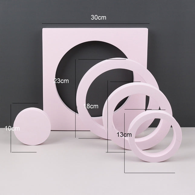 Geometric Cube Solid Color Photography Photo Background Table Shooting Foam Props, Round Combo Kits, 18 x 2cm Hexagon, 2 x Triangles Combo Kits, 7cm Round Ball + 5cm Round Ball
