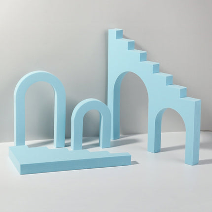 Geometric Cube Solid Color Photography Photo Background Table Shooting Foam Props, 10 x 6cm Cylinder, 7.6 x 6cm Cylinder, Ladder Combo Kits, Cuboid Doo