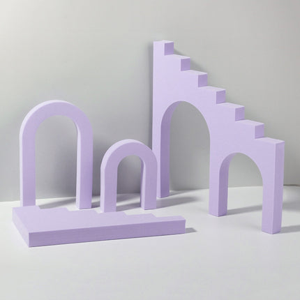 Geometric Cube Solid Color Photography Photo Background Table Shooting Foam Props, 10 x 6cm Cylinder, 7.6 x 6cm Cylinder, Ladder Combo Kits, Cuboid Doo