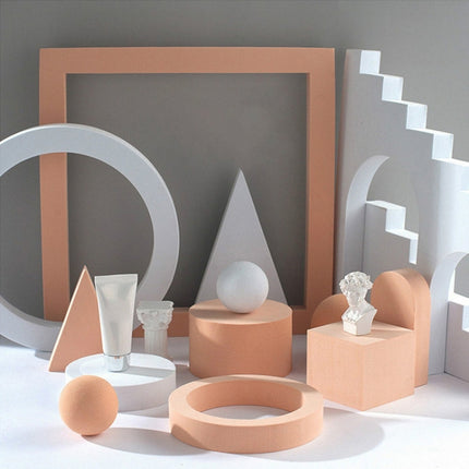 Geometric Cube Solid Color Photography Photo Background Table Shooting Foam Props, 10 x 6cm Cylinder, 7.6 x 6cm Cylinder, Ladder Combo Kits, Cuboid Doo