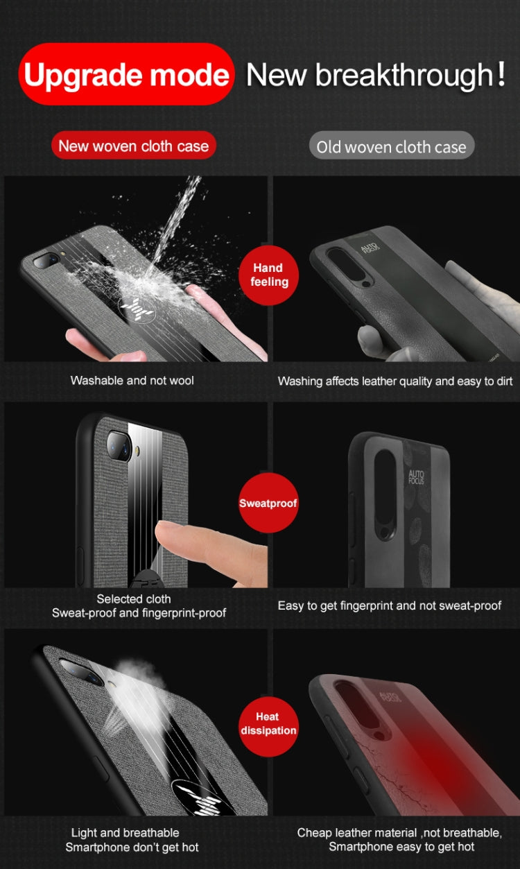 XINLI Stitching Cloth Textue Shockproof TPU Protective Case with Ring Holder
