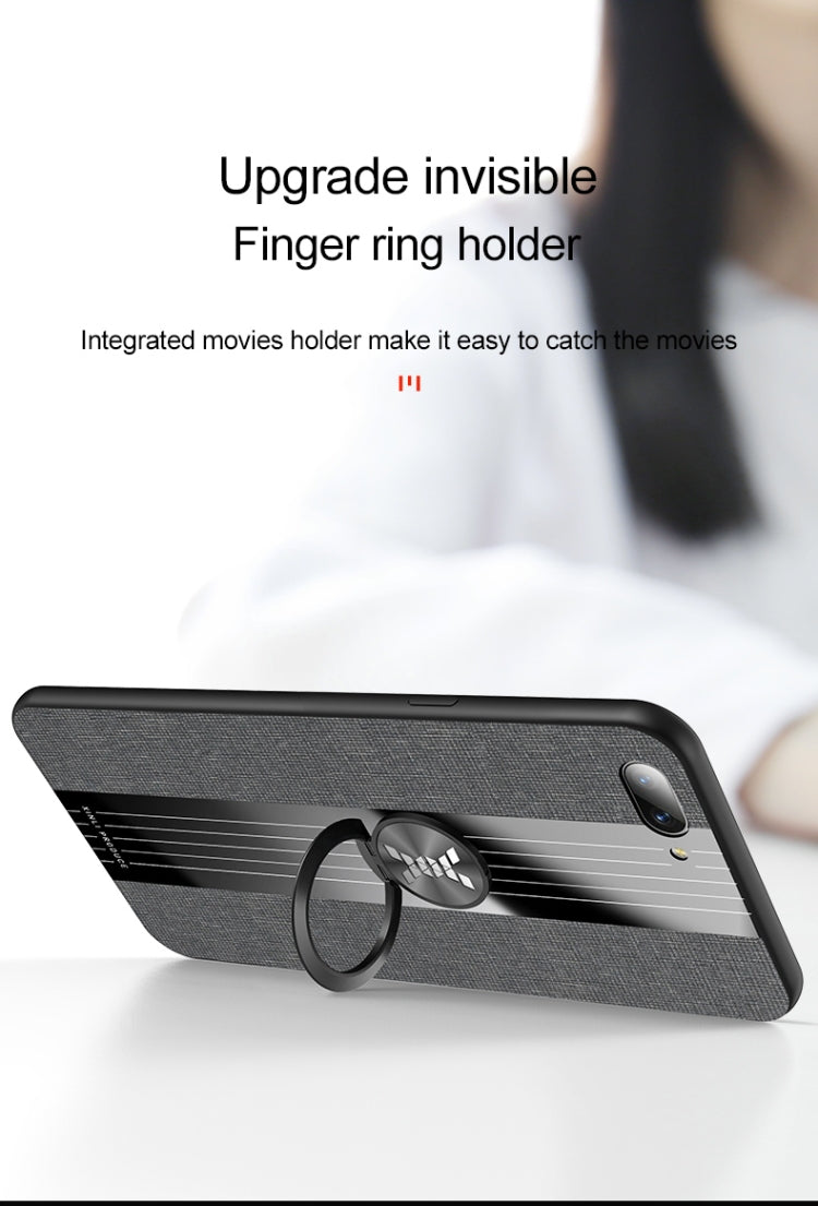 XINLI Stitching Cloth Textue Shockproof TPU Protective Case with Ring Holder