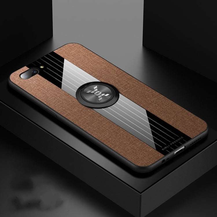 XINLI Stitching Cloth Textue Shockproof TPU Protective Case with Ring Holder