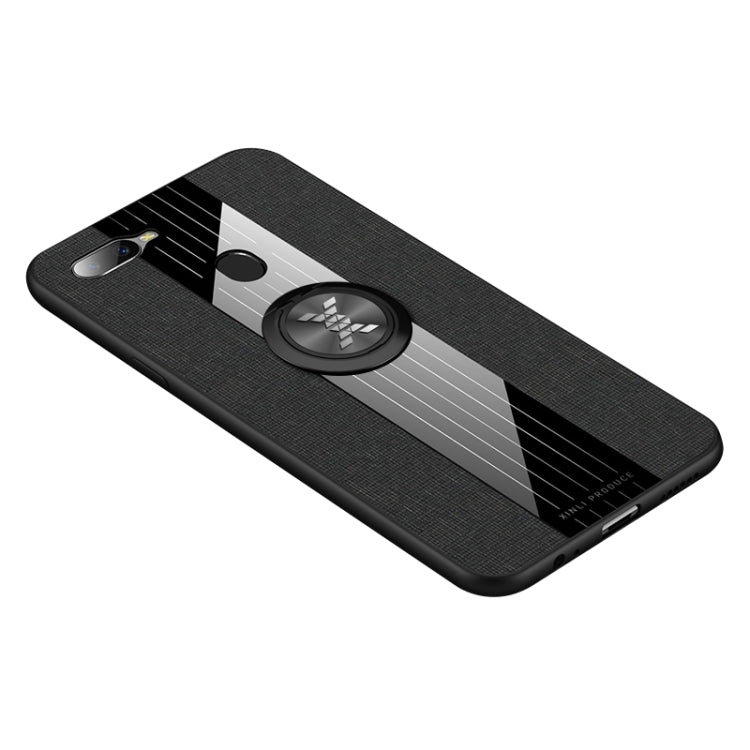 XINLI Stitching Cloth Textue Shockproof TPU Protective Case with Ring Holder, For OPPO A7X / F9, For OPPO A57, For OPPO A59, For OPPO A73