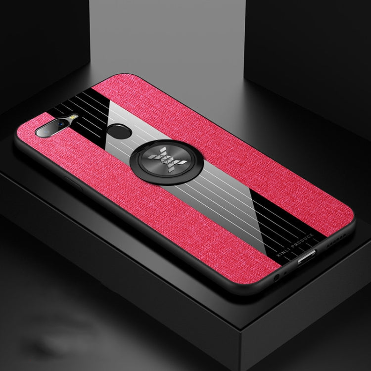 XINLI Stitching Cloth Textue Shockproof TPU Protective Case with Ring Holder, For OPPO A7X / F9, For OPPO A57, For OPPO A59, For OPPO A73