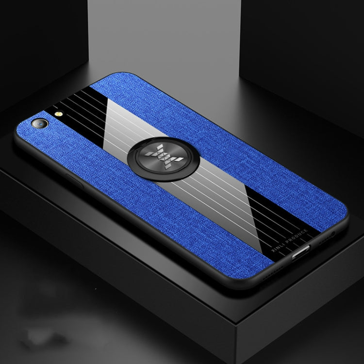 XINLI Stitching Cloth Textue Shockproof TPU Protective Case with Ring Holder, For OPPO A7X / F9, For OPPO A57, For OPPO A59, For OPPO A73