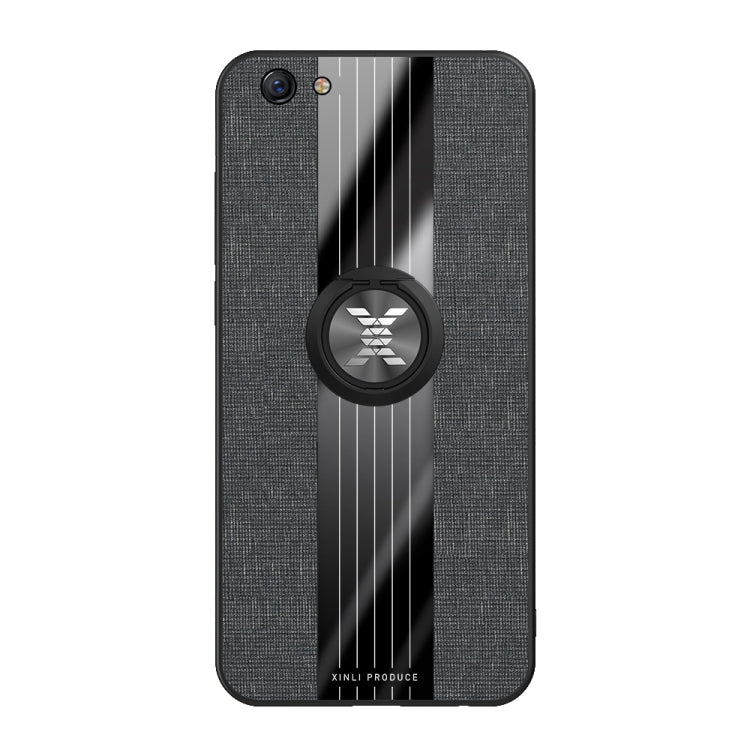 XINLI Stitching Cloth Textue Shockproof TPU Protective Case with Ring Holder