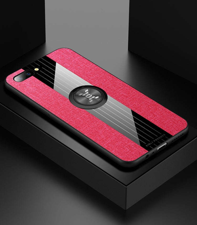 XINLI Stitching Cloth Textue Shockproof TPU Protective Case with Ring Holder