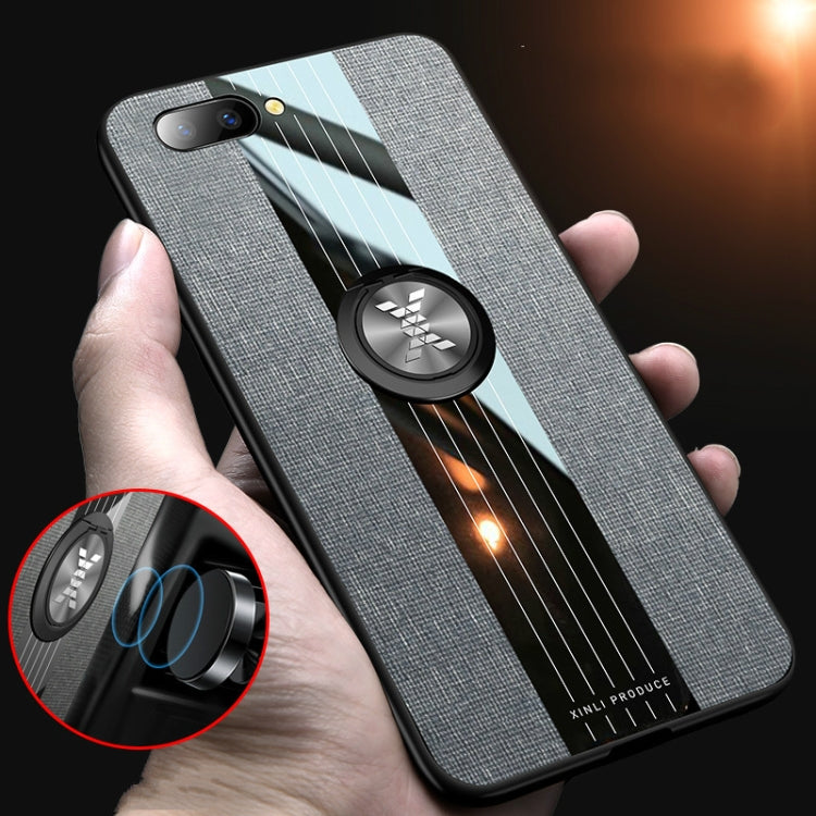 XINLI Stitching Cloth Textue Shockproof TPU Protective Case with Ring Holder, For OPPO R11 Plus, For OPPO R11S, For OPPO R11S Plus, For OPPO R15 Standard Edition