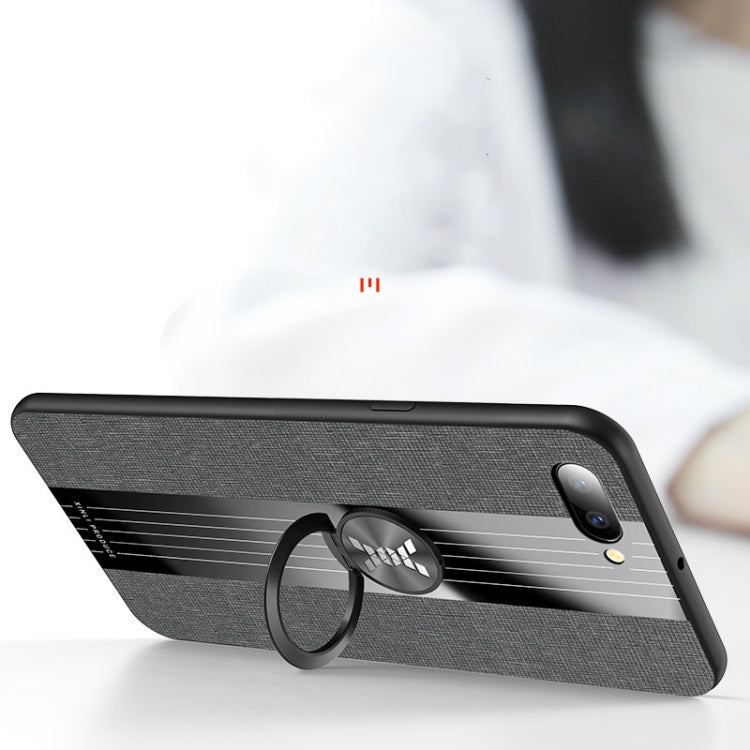 XINLI Stitching Cloth Textue Shockproof TPU Protective Case with Ring Holder, For OPPO R11 Plus, For OPPO R11S, For OPPO R11S Plus, For OPPO R15 Standard Edition