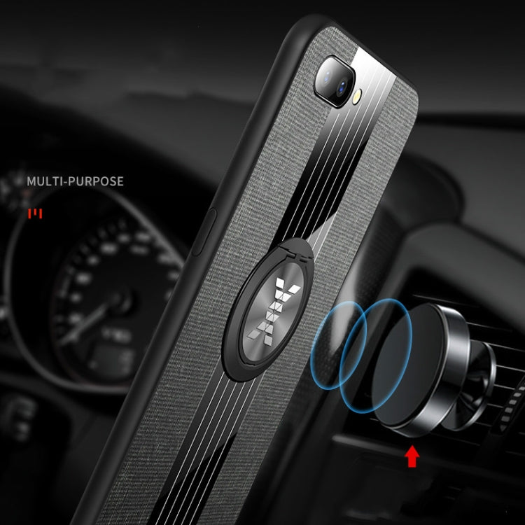 XINLI Stitching Cloth Textue Shockproof TPU Protective Case with Ring Holder, For OPPO R11 Plus, For OPPO R11S, For OPPO R11S Plus, For OPPO R15 Standard Edition