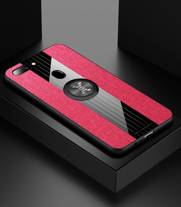 XINLI Stitching Cloth Textue Shockproof TPU Protective Case with Ring Holder