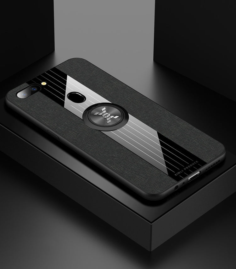 XINLI Stitching Cloth Textue Shockproof TPU Protective Case with Ring Holder, For OPPO R11 Plus, For OPPO R11S, For OPPO R11S Plus, For OPPO R15 Standard Edition