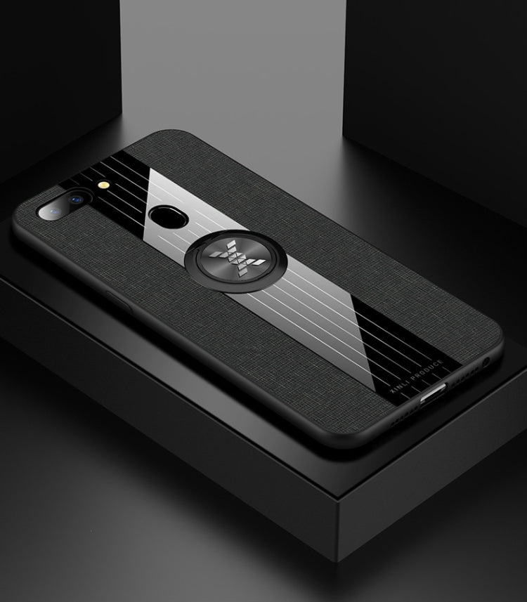 XINLI Stitching Cloth Textue Shockproof TPU Protective Case with Ring Holder, For OPPO R11 Plus, For OPPO R11S, For OPPO R11S Plus, For OPPO R15 Standard Edition
